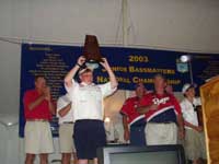 Nick Kelly (TN)is the 2003 Junior Bassmasters National Champion, 15-17 Age Group - July 19, 2003.  Photo: Courtesy of Charlie Beach