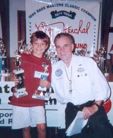 Ray Kerchal with TJ Guglielmo of Monroe, CT who took 2nd place for most fish in the A-1 Group (41)  Tournament Day, Friday, August 19, 2005