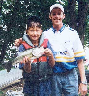 Chris Beilert with Christian Morehouse - August 18, 2000 - Bryan's Fishing Camp