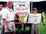 Mike Wurm, emcee, and Ian Ceely of New York - Individual 3rd Place - July 29, 2000