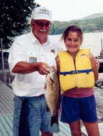Noheli Taveras (9) of Danbury, CT with her 4.3 pound bass - August 16, 2001